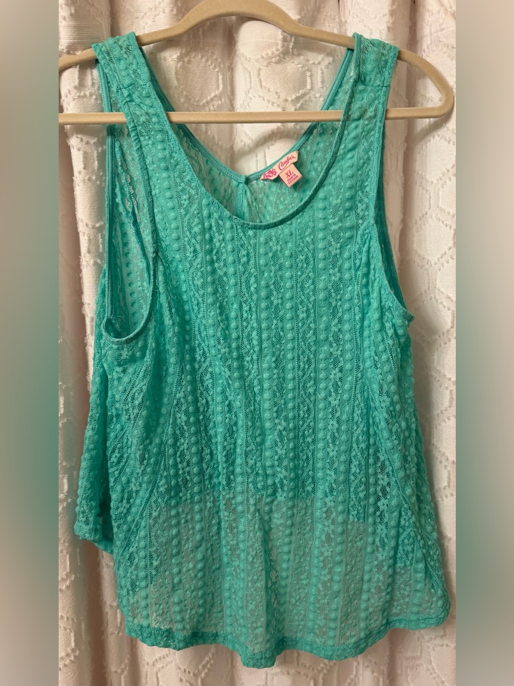 Candie's Teal Lace Tank Top